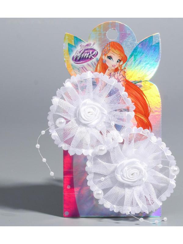 Набор бантов: гипюр с розочками, 2 шт., ВИНКС