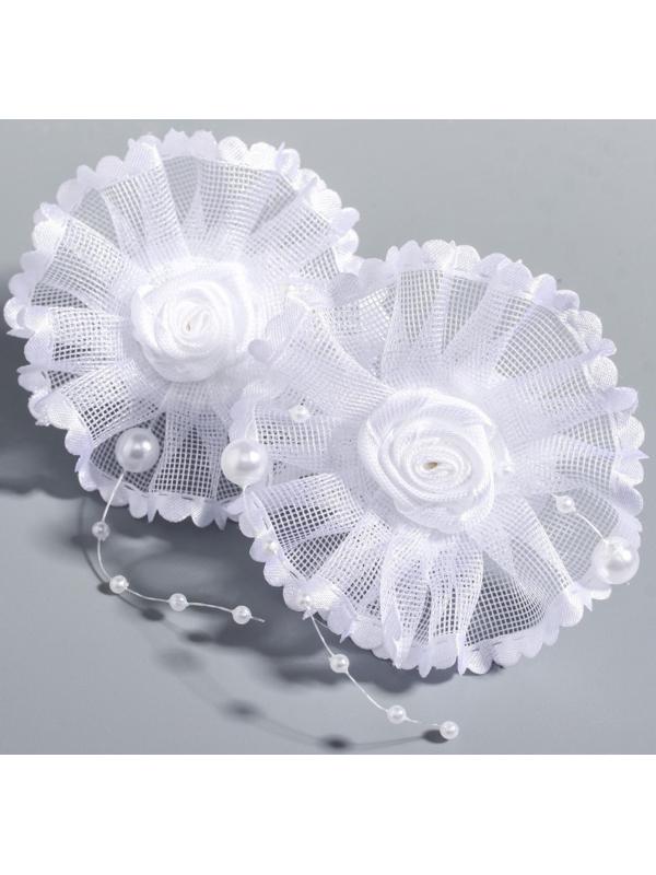 Набор бантов: гипюр с розочками, 2 шт., ВИНКС