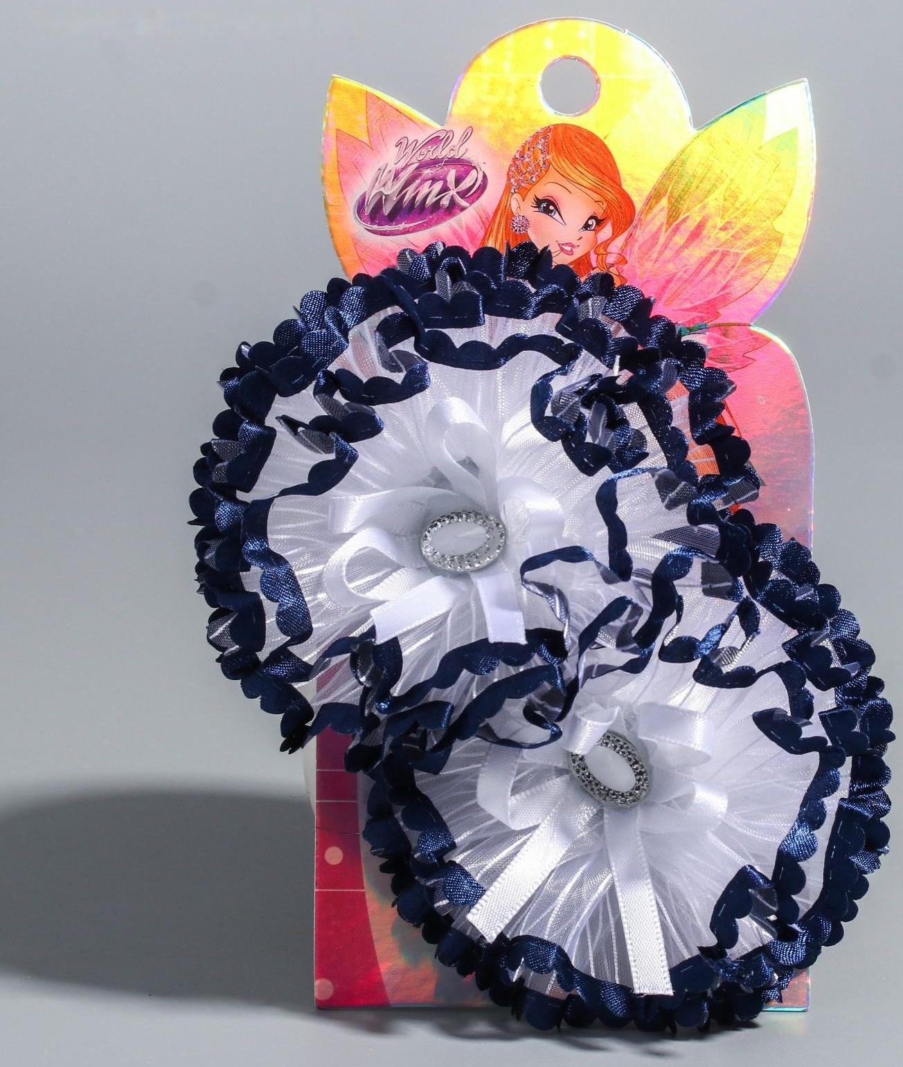 Набор бантов, ВИНКС, 2 шт, белые с синими элементами,  7 см