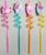 Трубочка из пластика «Фламинго», набор 4 шт., МИКС