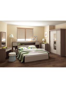 Спальный гарнитур Бася (Комплект 7 предметов), Ясень шимо темный/светлый