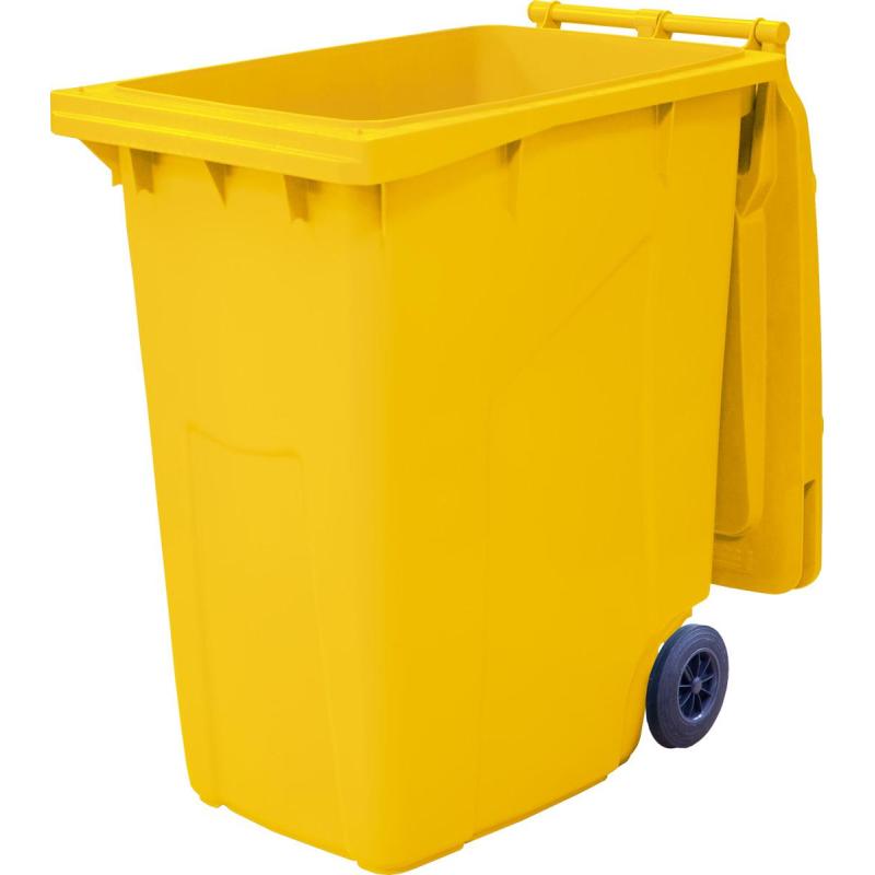 Контейнер-бак мусорный 360л на 2-х колёсах с крышкой, желтый