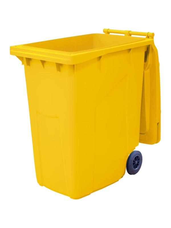 Контейнер-бак мусорный 360л на 2-х колёсах с крышкой, желтый