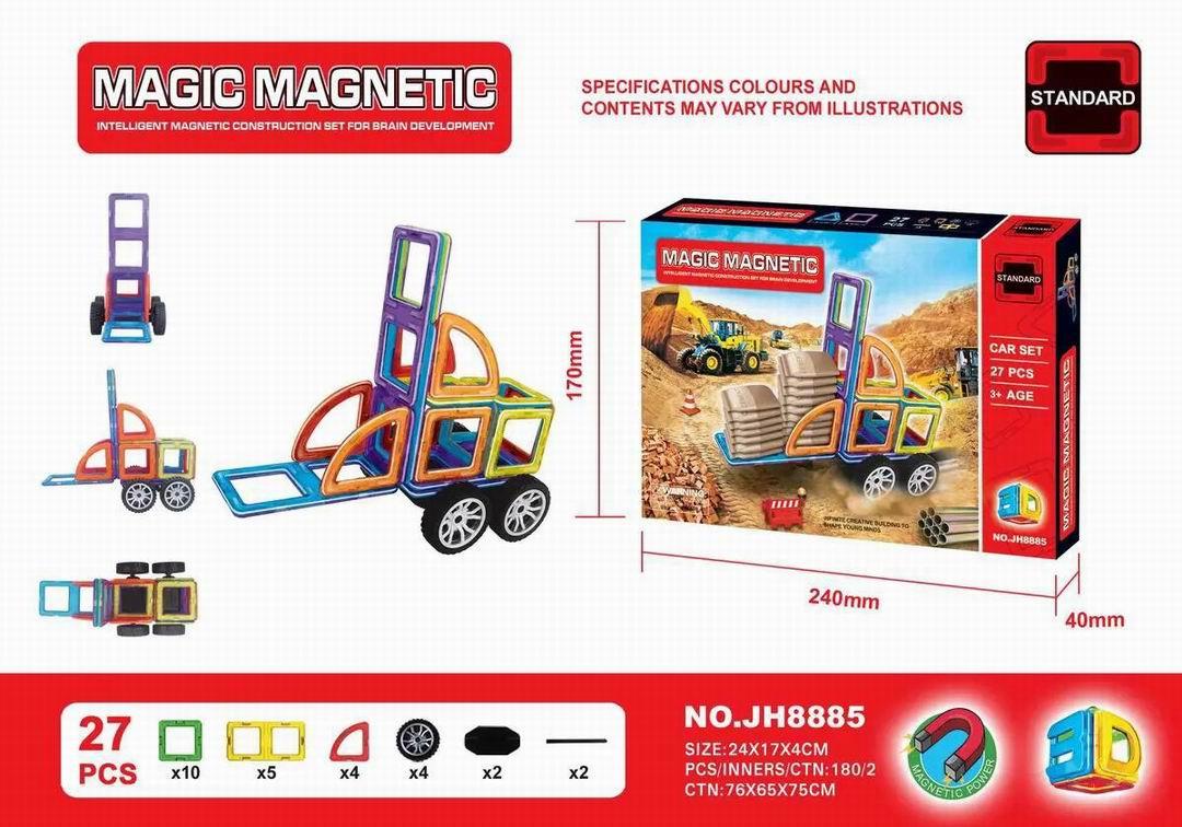 Конструктор магнитный 27 дет. 24х17х4
