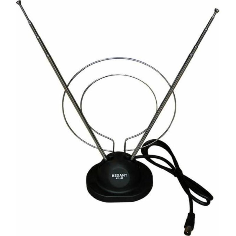Антенна Rexant RX-100 (34-0100) комн. телескоп. на подставке 'Усы+кольцо