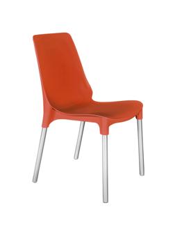 Стул для столовых EL_SHT-S75 пластик красный/хром лак