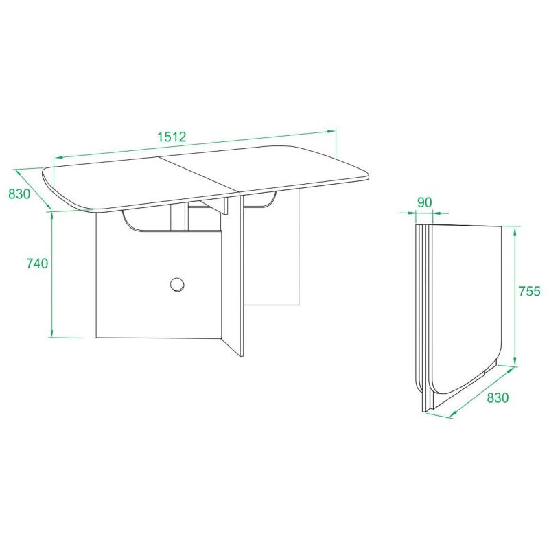 Стол обеденный раскладной Сокол СП-18  Беленый дуб