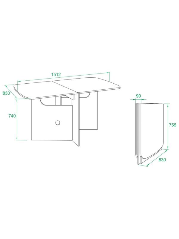 Стол обеденный раскладной Сокол СП-18  Беленый дуб
