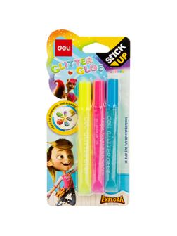 Глиттер гель Deli EA71201 12мл блистер с блестками 3цв/наб Explora