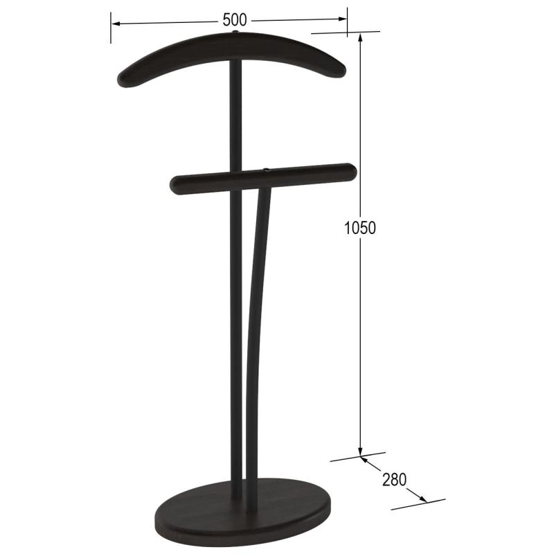 Вешалка KF_костюмная Напольная венге/черный (3453300508)