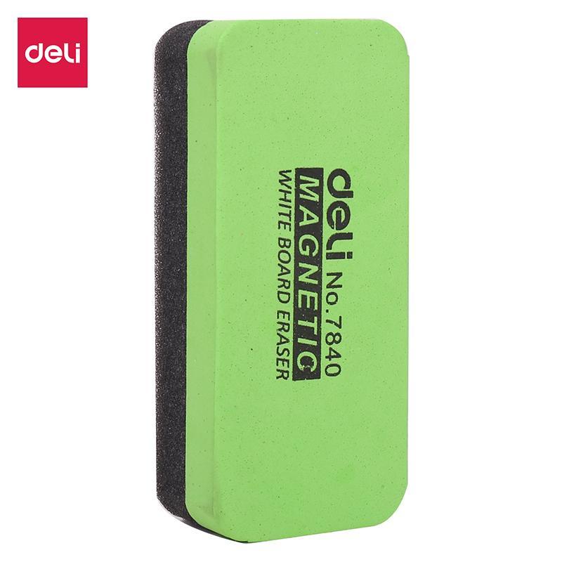 Губка-стиратель для досок Deli E7840 пластик 11х5х3см ассорти магнитный