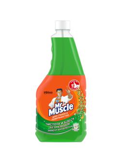 Средство для стекол и зеркал МИСТЕР МУСКУЛ (запаска)с нашат.спиртом,530 мл