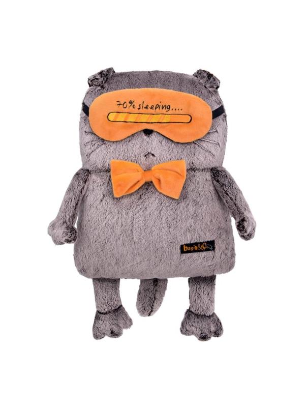 Мягкая игрушка Подушка Басик в маске для сна 34 см