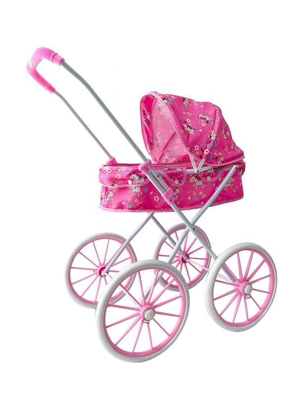 Коляска-люлька для кукол Лошадки, большие колёса, металл., пакет
