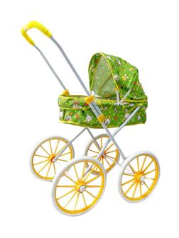 Коляска-люлька для кукол Милый кролик, большие колёса, металл., пакет
