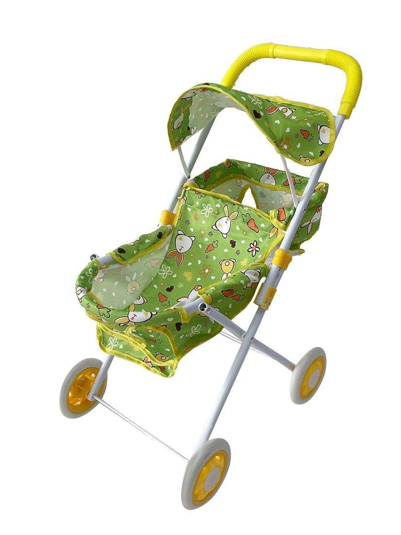 Коляска прогулочная для кукол Милый кролик двухместная с крышей, металл.,
пакет