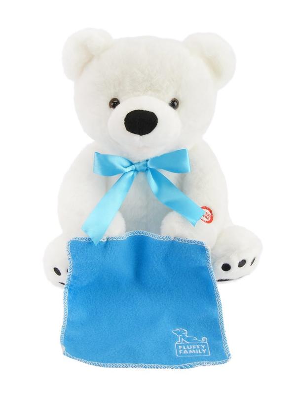 Мишка интерактивный Ку-ку 27см, белый