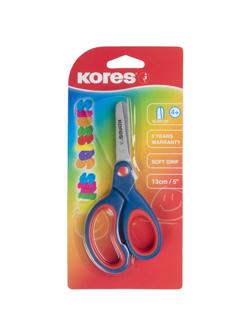Ножницы детские Kores Softgrip 13 см с пласт. прорезин. ассимитр. ручками