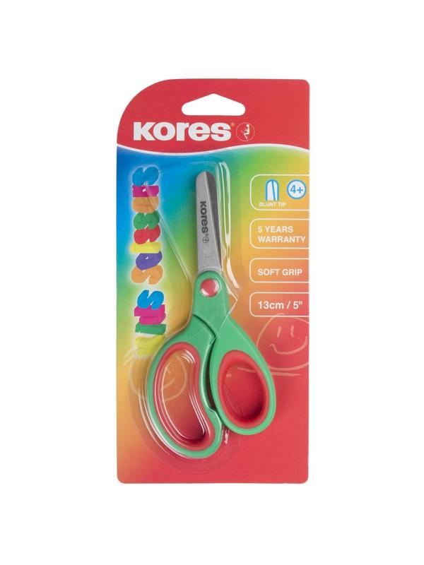Ножницы детские Kores Softgrip 13 см с пласт. прорезин. ассимитр. ручками