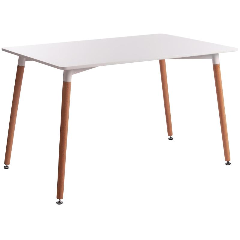 Стол UT_JOHN mod. T1001 мдф/дерево, 80х120х75см, White/Natural