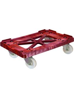 Тележка п/э 600х400 полиамидные колеса, Россия цв. Красный арт.508-1