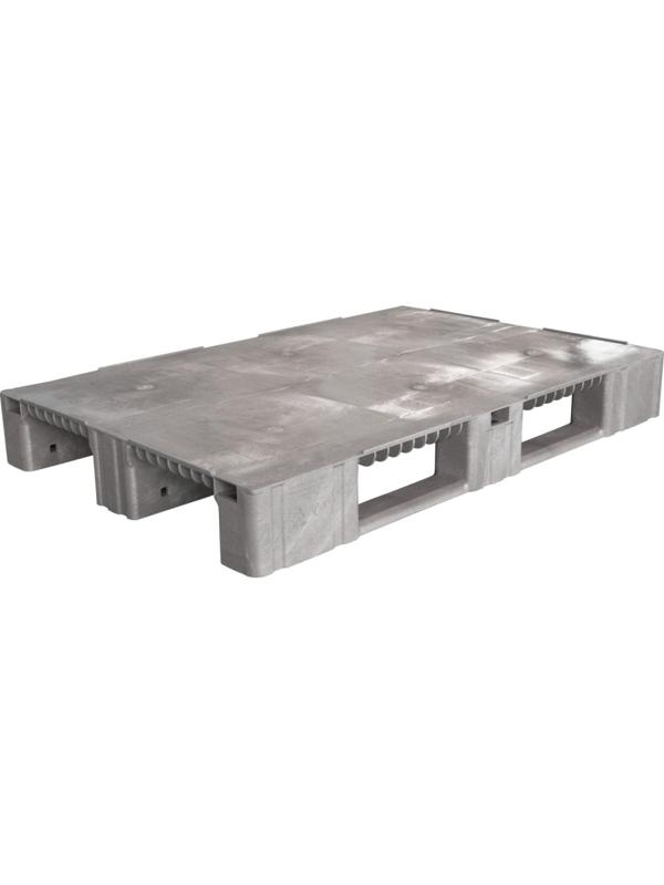 Паллет п/э 1200x800х150 сплошной, на 3-х полозьях TR 1208-1 серый