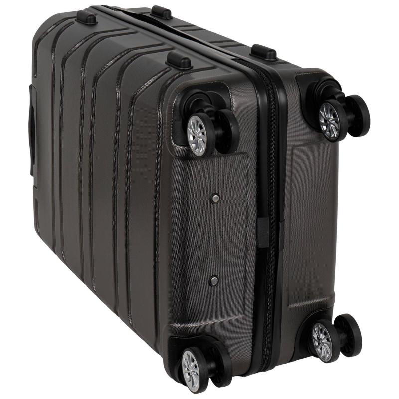 Чемодан РР5631 (3-ой) D.Grey темно-серый (24) пластик ABS средний