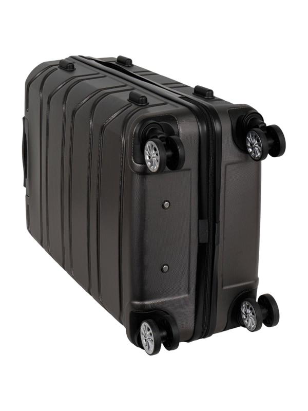 Чемодан РР5631 (3-ой) D.Grey темно-серый (24) пластик ABS средний