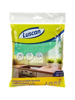 Салфетки хозяйственные Luscan универсальн микрофибра 180г 30х30см 4шт/уп