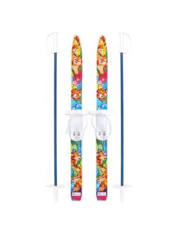 Лыжи детские Лыжики-Пыжики Тигренок с палками, 75 см, размер 24-31