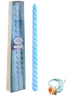 Свечи восковые витые (набор 2 шт), аромат океан