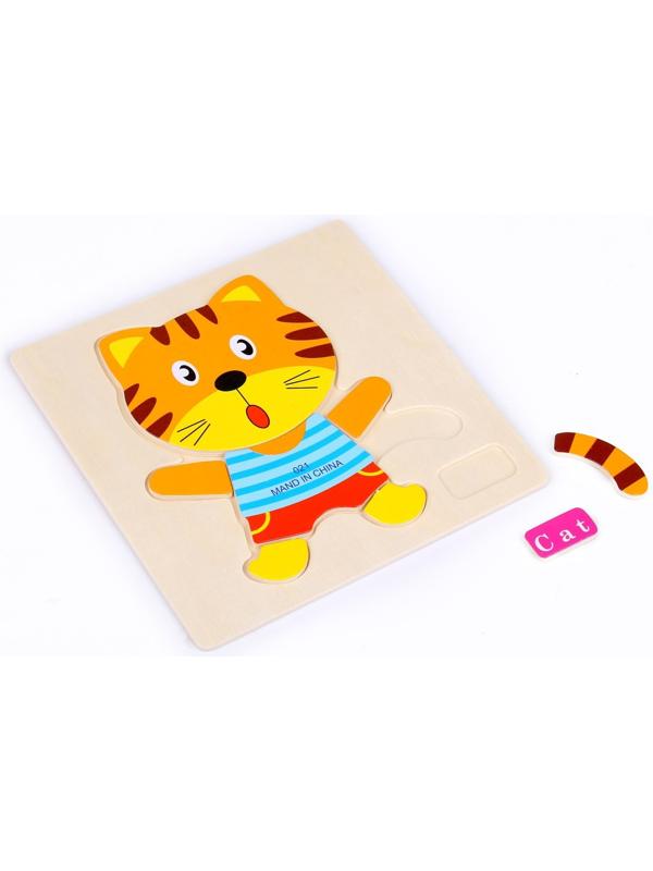 Рамка - вкладыш на деревянном основании «Тигрёнок», 7 элементов