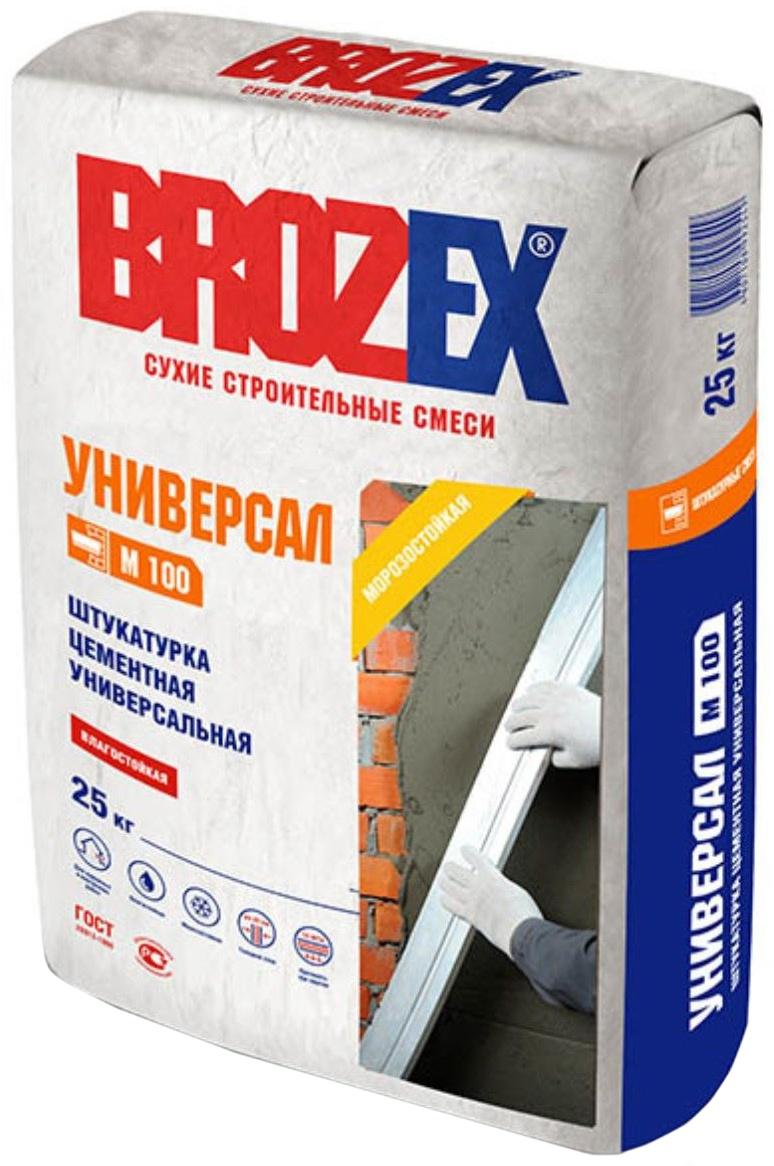 Смесь штукатурная для наружных и внутренних работ Brozex М100, 25 кг