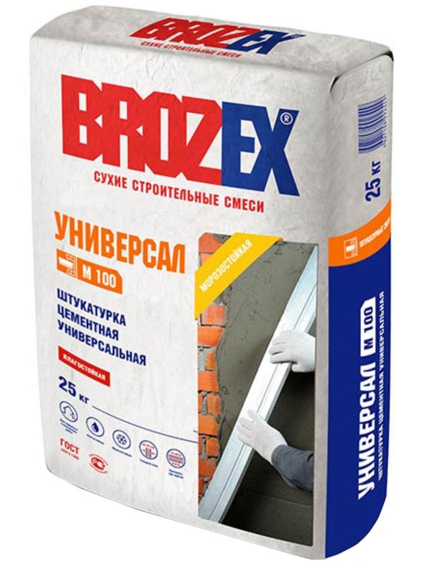 Смесь штукатурная для наружных и внутренних работ Brozex М100, 25 кг