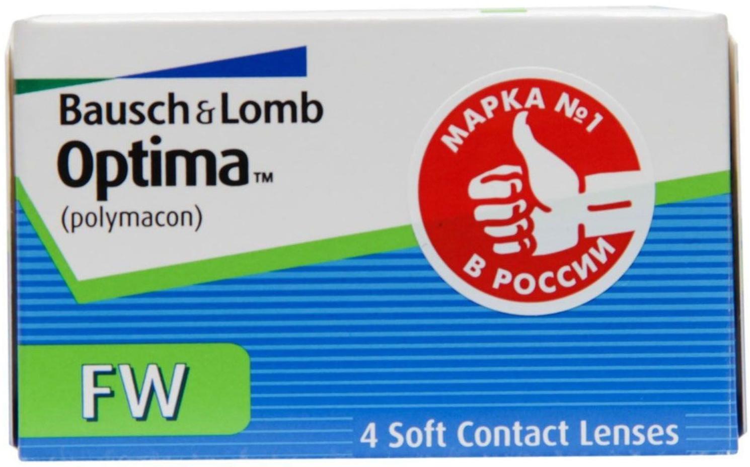 Контактные линзы Optima FW, -5/8,4, в наборе 4 шт.