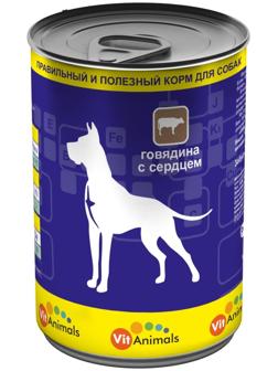 Консервы VitAnimals для собак, говядина с сердцем, 410 г.