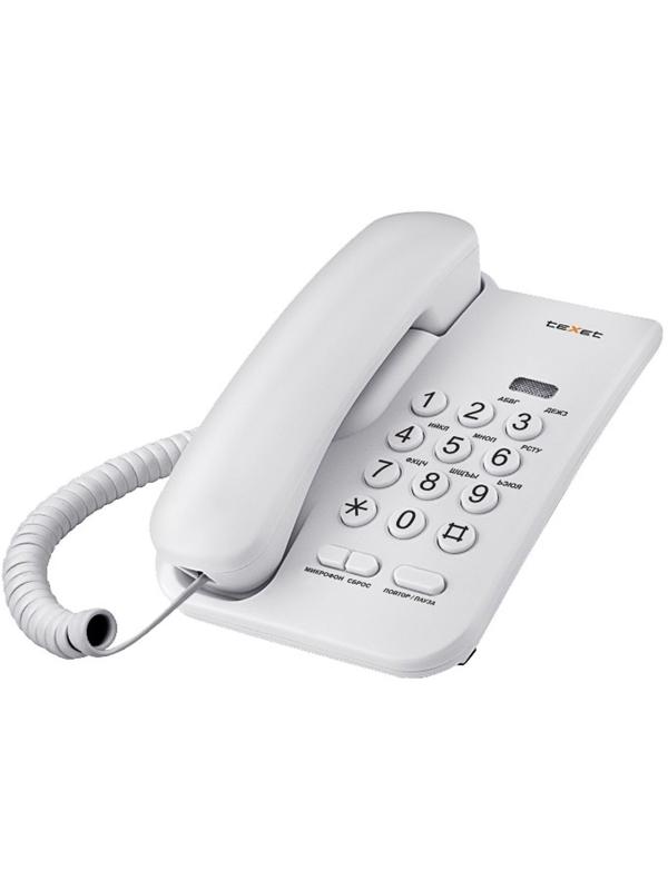 Проводной телефон TeXet TX-212, регулировка громкости вызова, светло-серый