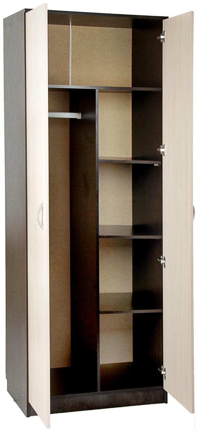 Шкаф распашной 2-х створчатый, 810х500х2100, Венге темный/Венге светлый