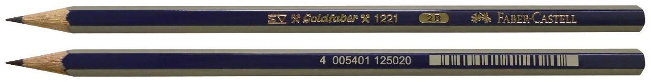 Карандаш чернографитный Faber-Castell GOLDFABER 1221 2B, шестигранный, цена за 1 шт