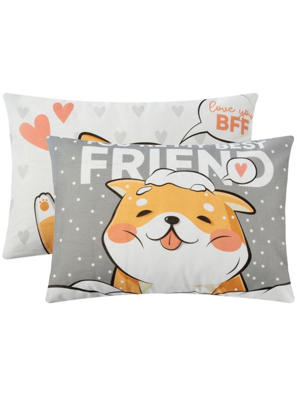 Комплект наволочек Этель Best friend 50х70 см - 2 шт, 100% хлопок, бязь