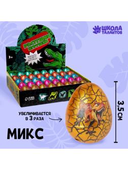 Растущая игрушка «Яйцо с картинкой цветное, Динозавры» 3,5х4,5 см, МИКС