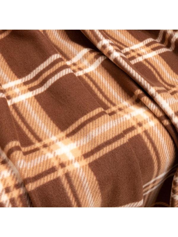 Плед Scotland 030 бежевый + экрю 140х200см флис 180г/м пэ100%