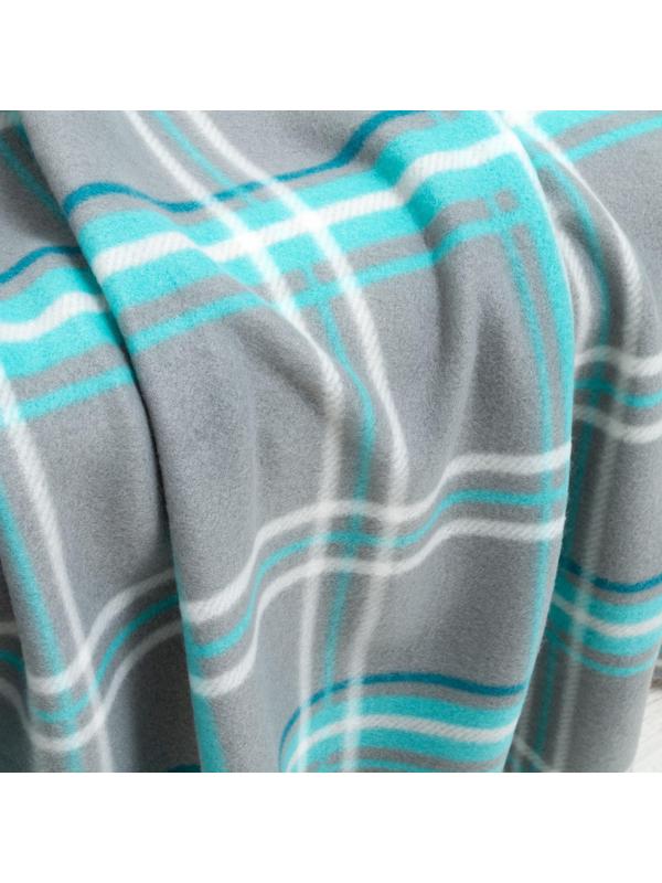 Плед Scotland 098 серо-бирюзовый 140х200см флис 180г/м пэ 100%