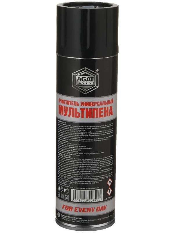 Очиститель пенный АГАТ For Every Day универсальный, мультипена, 650 мл, аэрозоль с щёткой