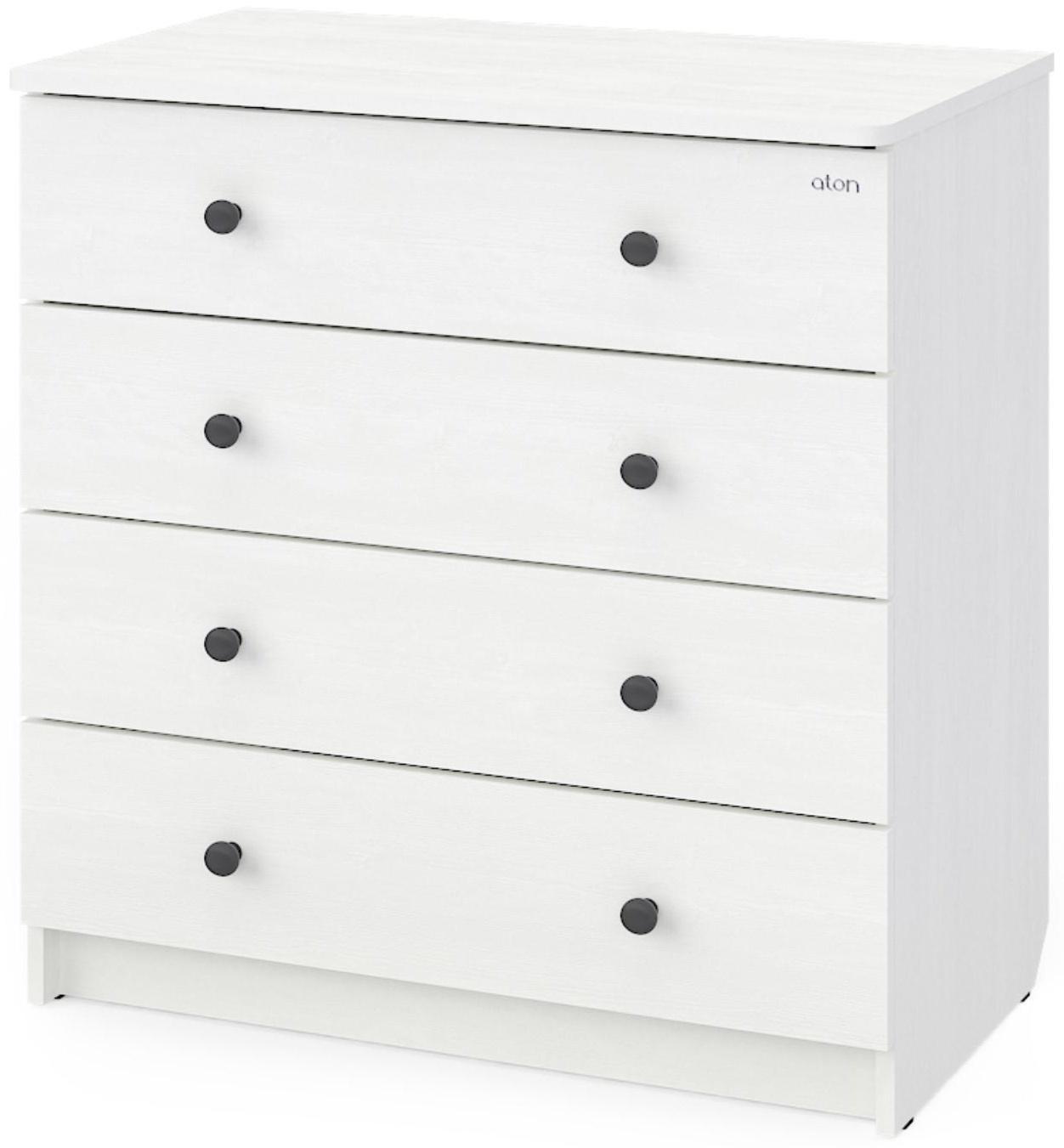 Комод детский с пеленальным столиком серия Сириус Alf 805, белый, 4 ящика