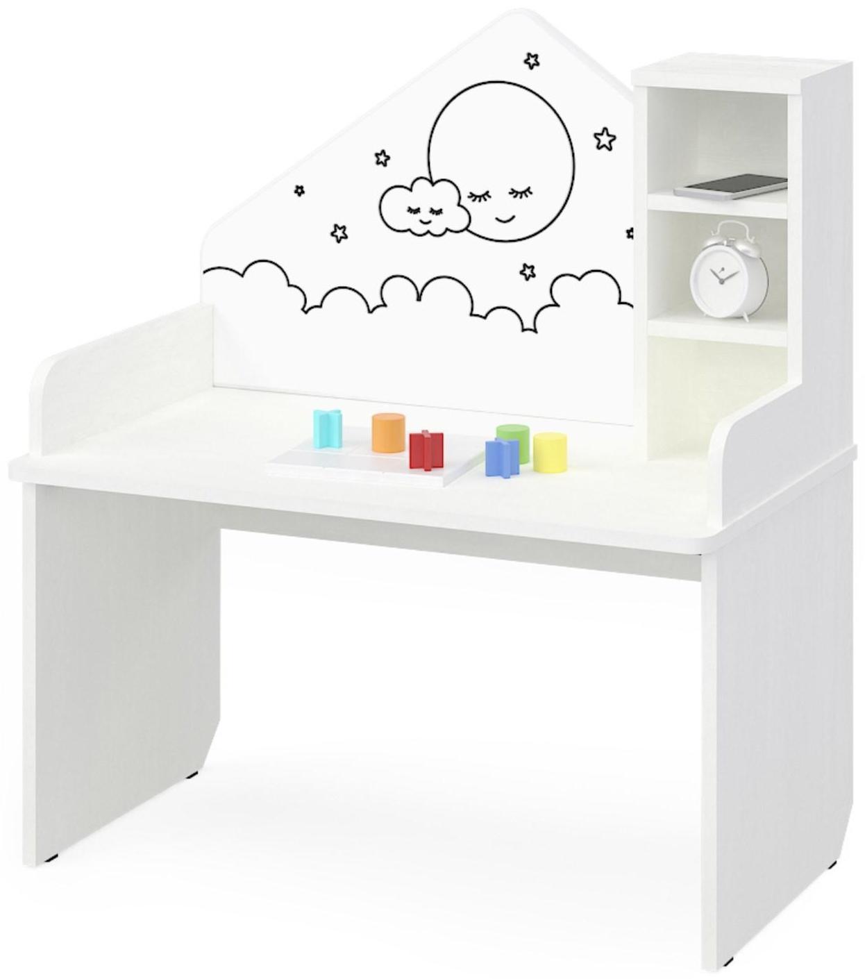 Комод детский с пеленальным столиком серия Сириус Alf 805, белый, 4 ящика