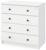 Комод детский с пеленальным столиком серия Сириус Alf 805, белый, 4 ящика