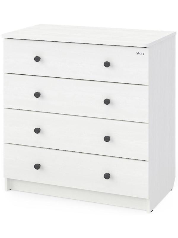 Комод детский с пеленальным столиком серия Сириус Alf 805, белый, 4 ящика