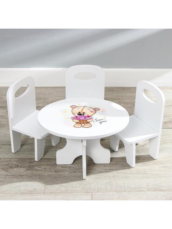 Набор стол+стулья, серия «Мишутки»