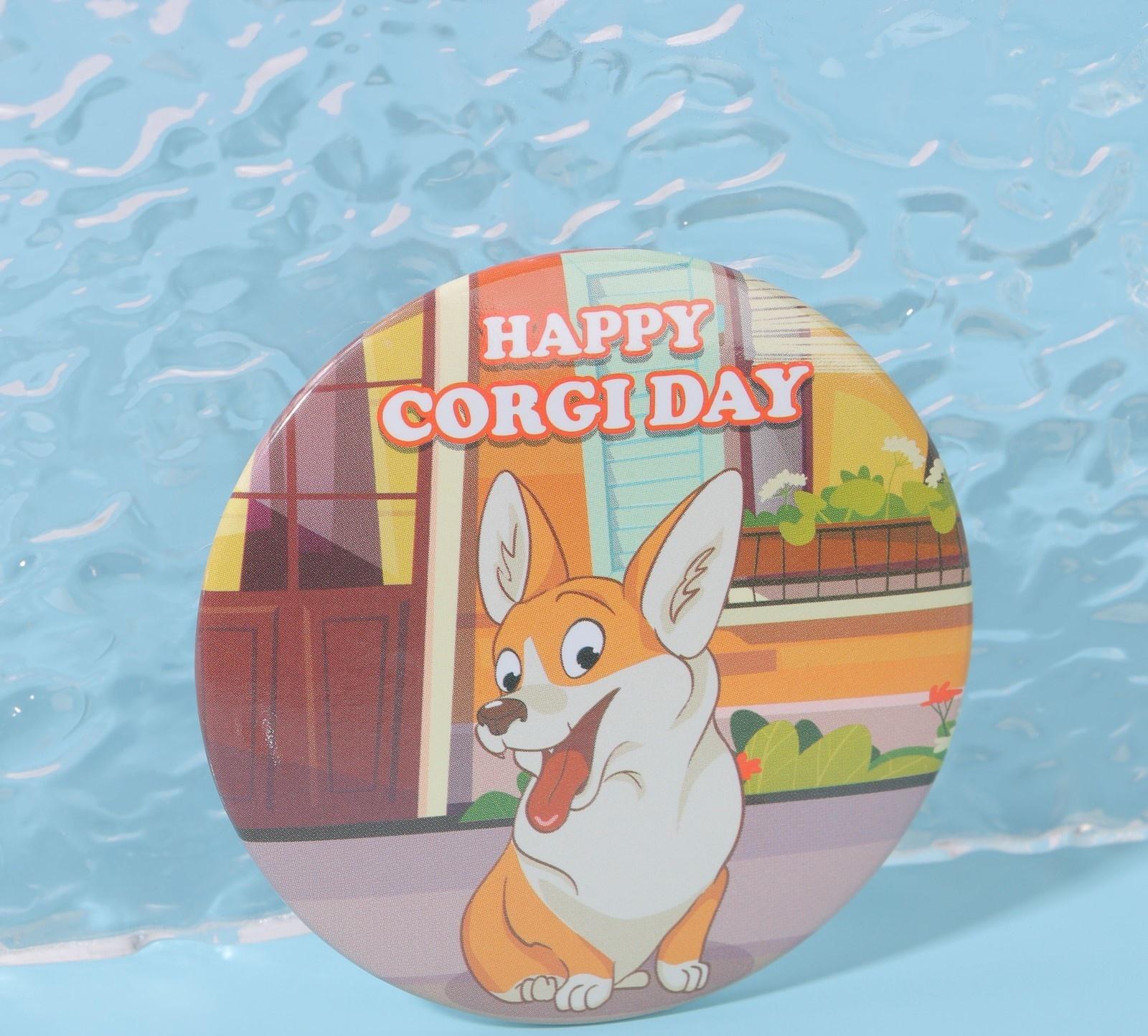 Зеркало «Корги», d = 7 см, разноцветное